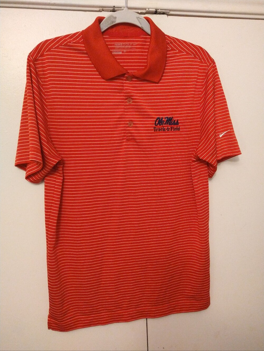 Nike Golf Ole Miss Rebels NCAA Track & Field Dri-Fit Polo Shirt Men sz Small